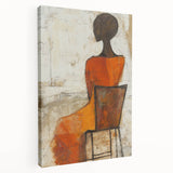 Figurative Abstract Art Prints – Minimalist Textured Seated Portrait