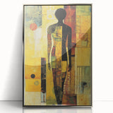 Modern Abstract Figure Paintings – Geometric Human Silhouette Art