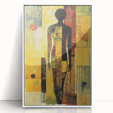 Modern Abstract Figure Paintings – Geometric Human Silhouette Art