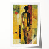 Modern Abstract Figure Paintings – Geometric Human Silhouette Art