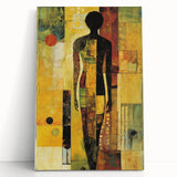 Modern Abstract Figure Paintings – Geometric Human Silhouette Art
