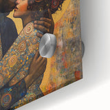 Elegant Figurative Wall Decor – Romantic Golden Embrace Painting