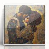 Elegant Figurative Wall Decor – Romantic Golden Embrace Painting