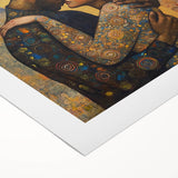 Elegant Figurative Wall Decor – Romantic Golden Embrace Painting