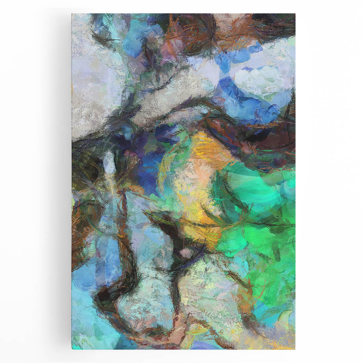 Modern Abstract Canvas Prints – Dreamlike Face in Earth Tones
