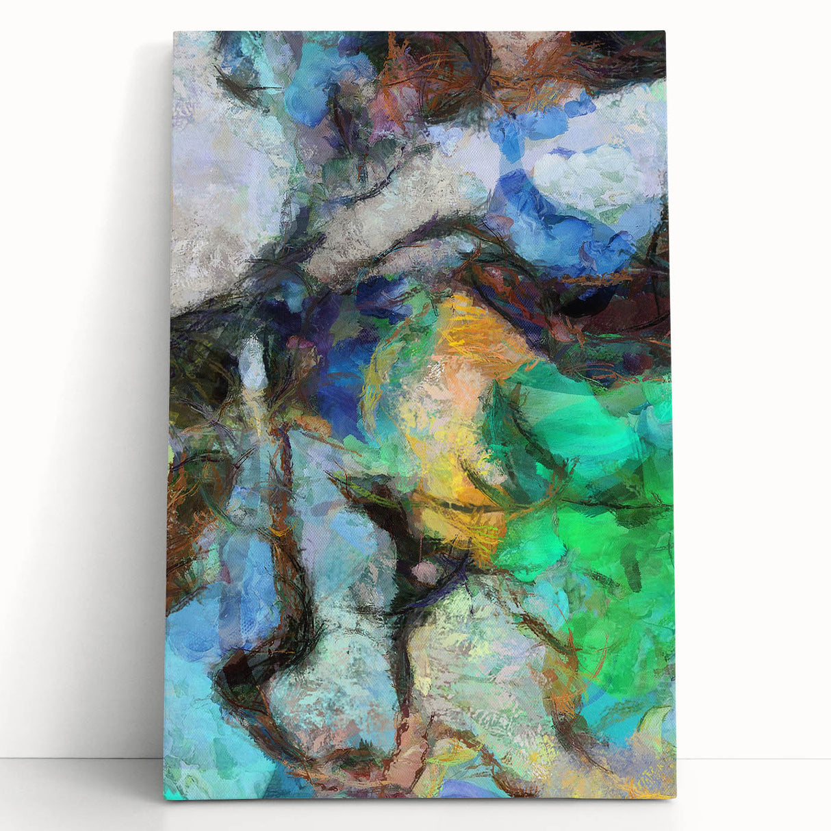 Modern Abstract Canvas Prints – Dreamlike Face in Earth Tones
