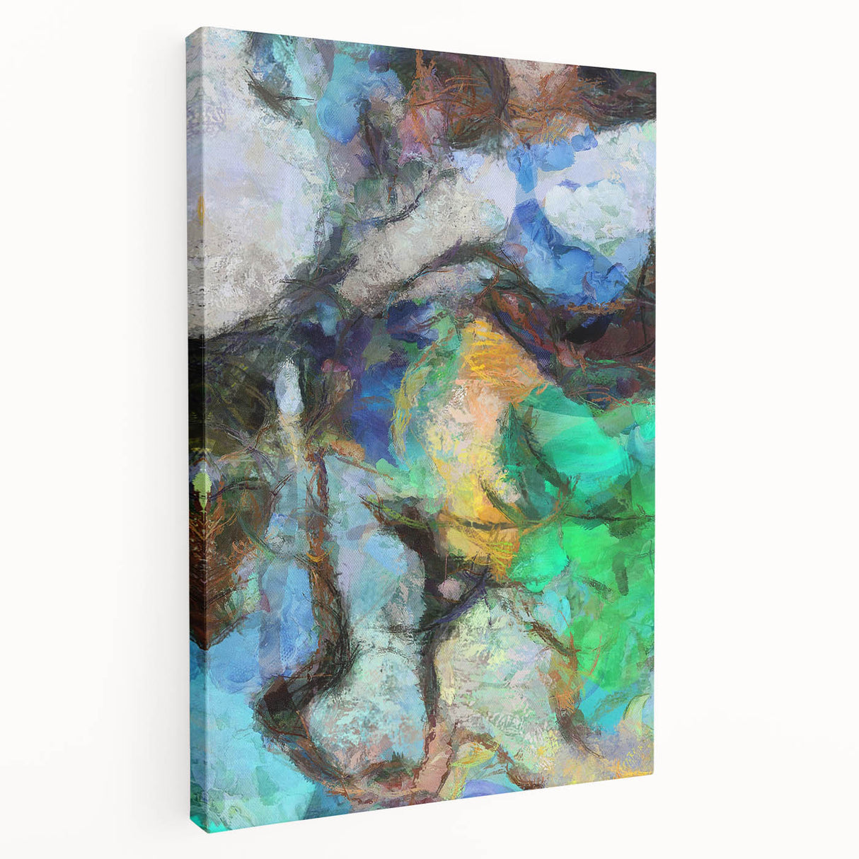 Modern Abstract Canvas Prints – Dreamlike Face in Earth Tones