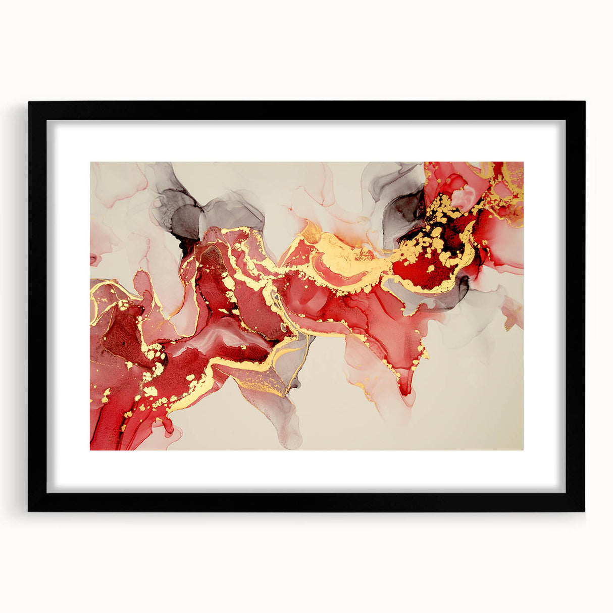 Exclusive Modern Abstract Art – Burgundy & Gold Canvas Print