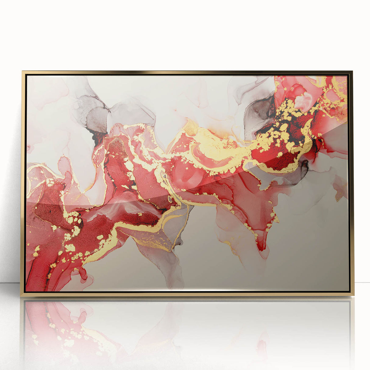 Exclusive Modern Abstract Art – Burgundy & Gold Canvas Print