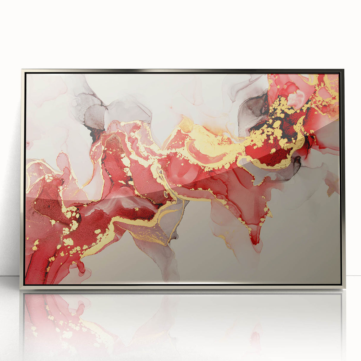 Exclusive Modern Abstract Art – Burgundy & Gold Canvas Print