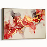 Exclusive Modern Abstract Art – Burgundy & Gold Canvas Print