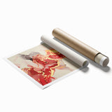 Exclusive Modern Abstract Art – Burgundy & Gold Canvas Print