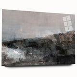 Earthen Harmony Abstracts - Tranquil Landscape Abstract Art in Gray