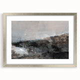 Earthen Harmony Abstracts - Tranquil Landscape Abstract Art in Gray