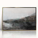 Earthen Harmony Abstracts - Tranquil Landscape Abstract Art in Gray