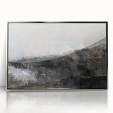 Earthen Harmony Abstracts - Tranquil Landscape Abstract Art in Gray