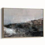 Earthen Harmony Abstracts - Tranquil Landscape Abstract Art in Gray
