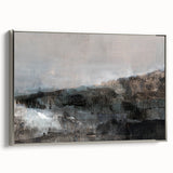 Earthen Harmony Abstracts - Tranquil Landscape Abstract Art in Gray
