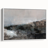Earthen Harmony Abstracts - Tranquil Landscape Abstract Art in Gray