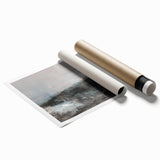 Earthen Harmony Abstracts - Tranquil Landscape Abstract Art in Gray