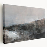 Earthen Harmony Abstracts - Tranquil Landscape Abstract Art in Gray