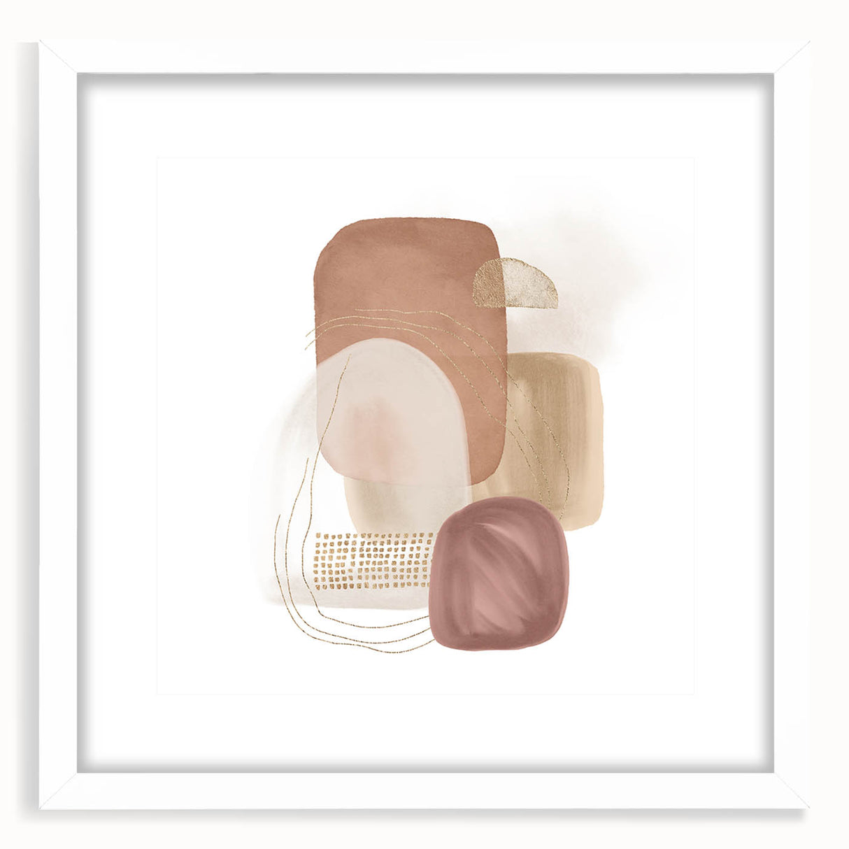 Minimalist Abstract Canvas Prints – Blush Beige & Soft Gold Wall Art