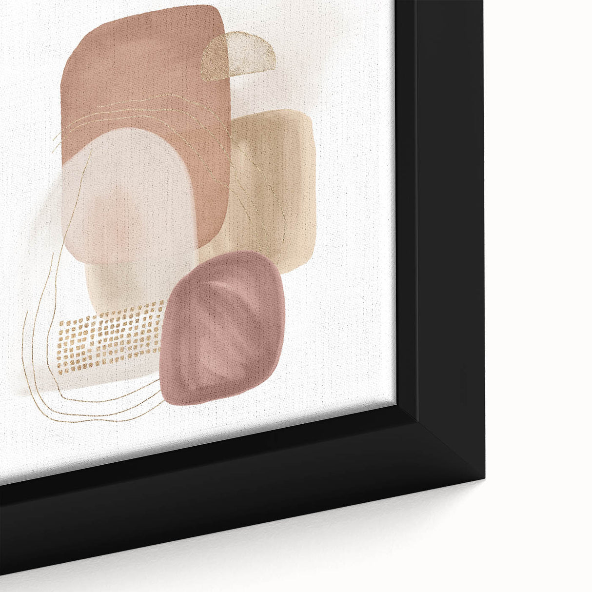 Minimalist Abstract Canvas Prints – Blush Beige & Soft Gold Wall Art