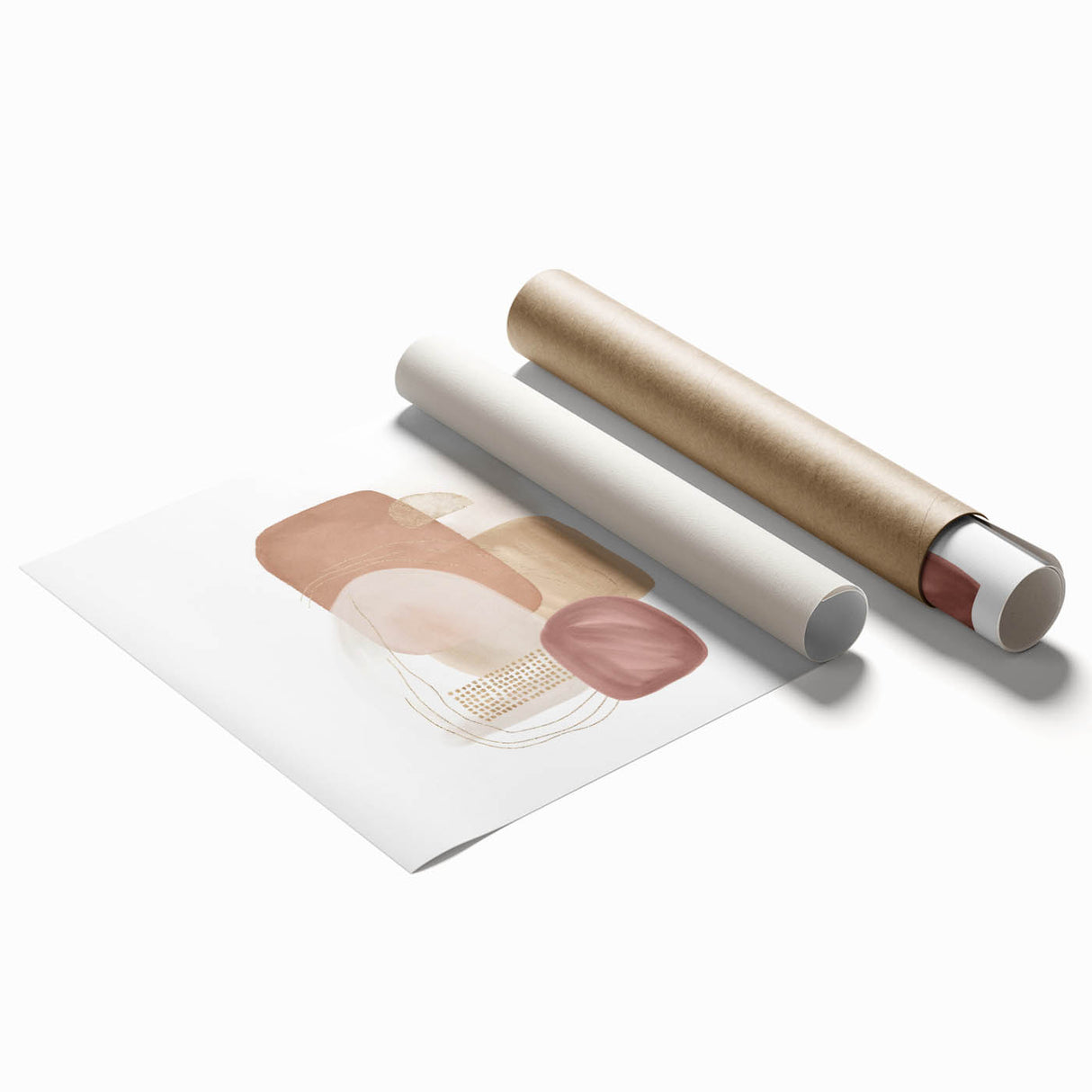 Minimalist Abstract Canvas Prints – Blush Beige & Soft Gold Wall Art