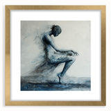 Minimalist Figurative Wall Decor – Ethereal Blue Abstract Ballet Art