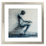 Minimalist Figurative Wall Decor – Ethereal Blue Abstract Ballet Art