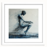 Minimalist Figurative Wall Decor – Ethereal Blue Abstract Ballet Art