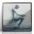 Minimalist Figurative Wall Decor – Ethereal Blue Abstract Ballet Art
