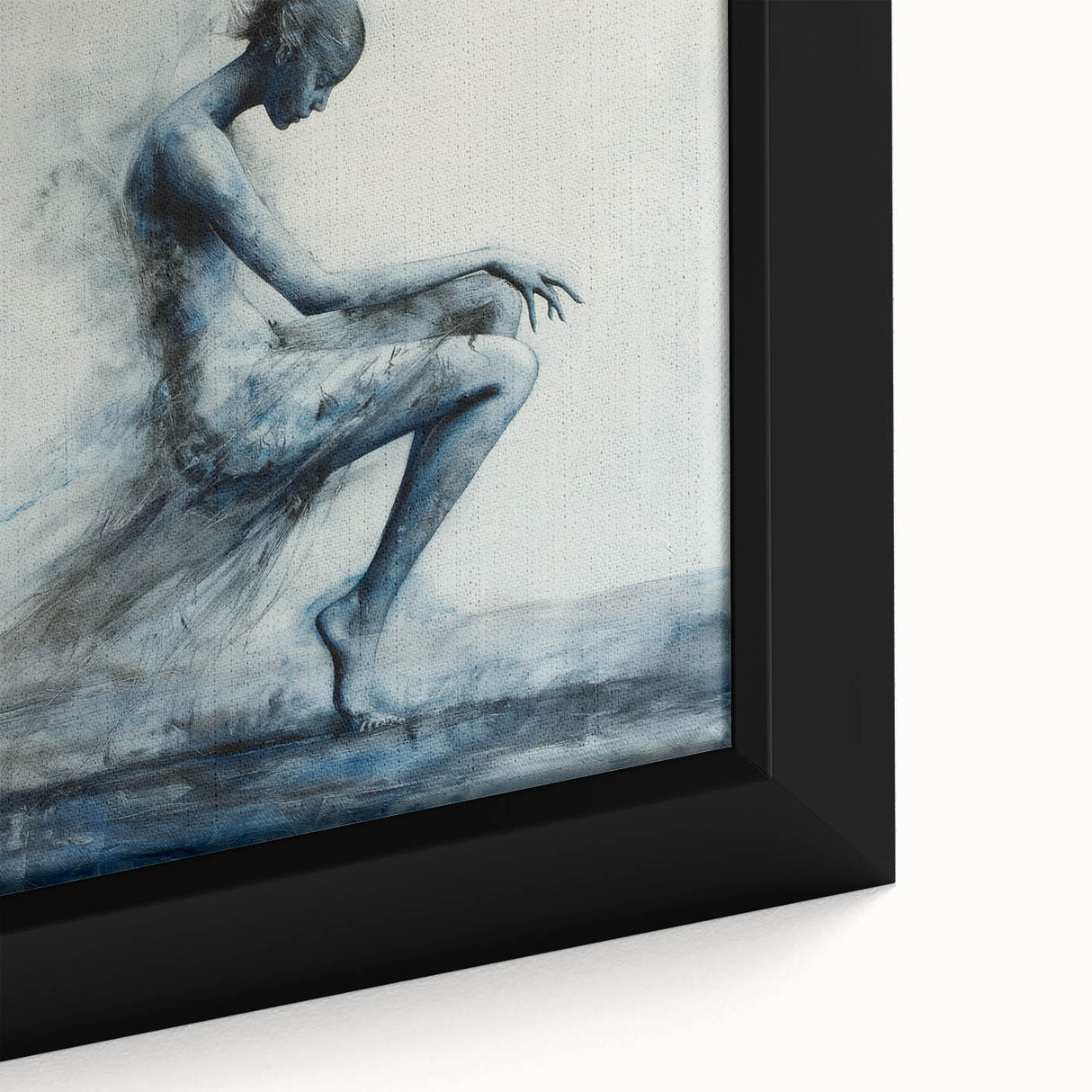 Minimalist Figurative Wall Decor – Ethereal Blue Abstract Ballet Art