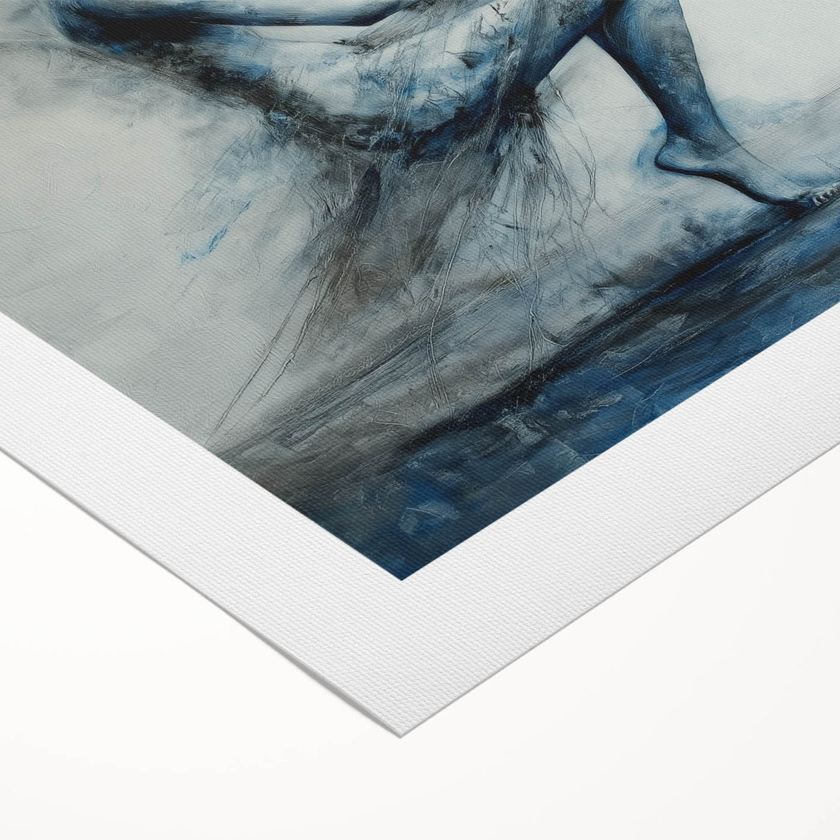 Minimalist Figurative Wall Decor – Ethereal Blue Abstract Ballet Art