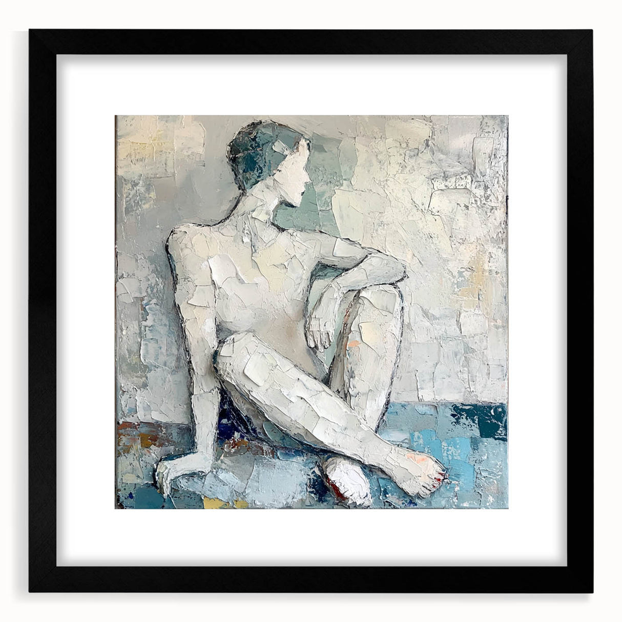 Textured Abstract Figurative Wall Art – Serene Human Form