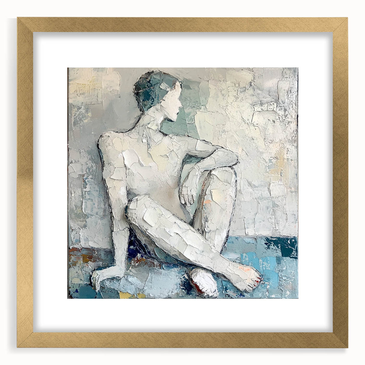 Textured Abstract Figurative Wall Art – Serene Human Form