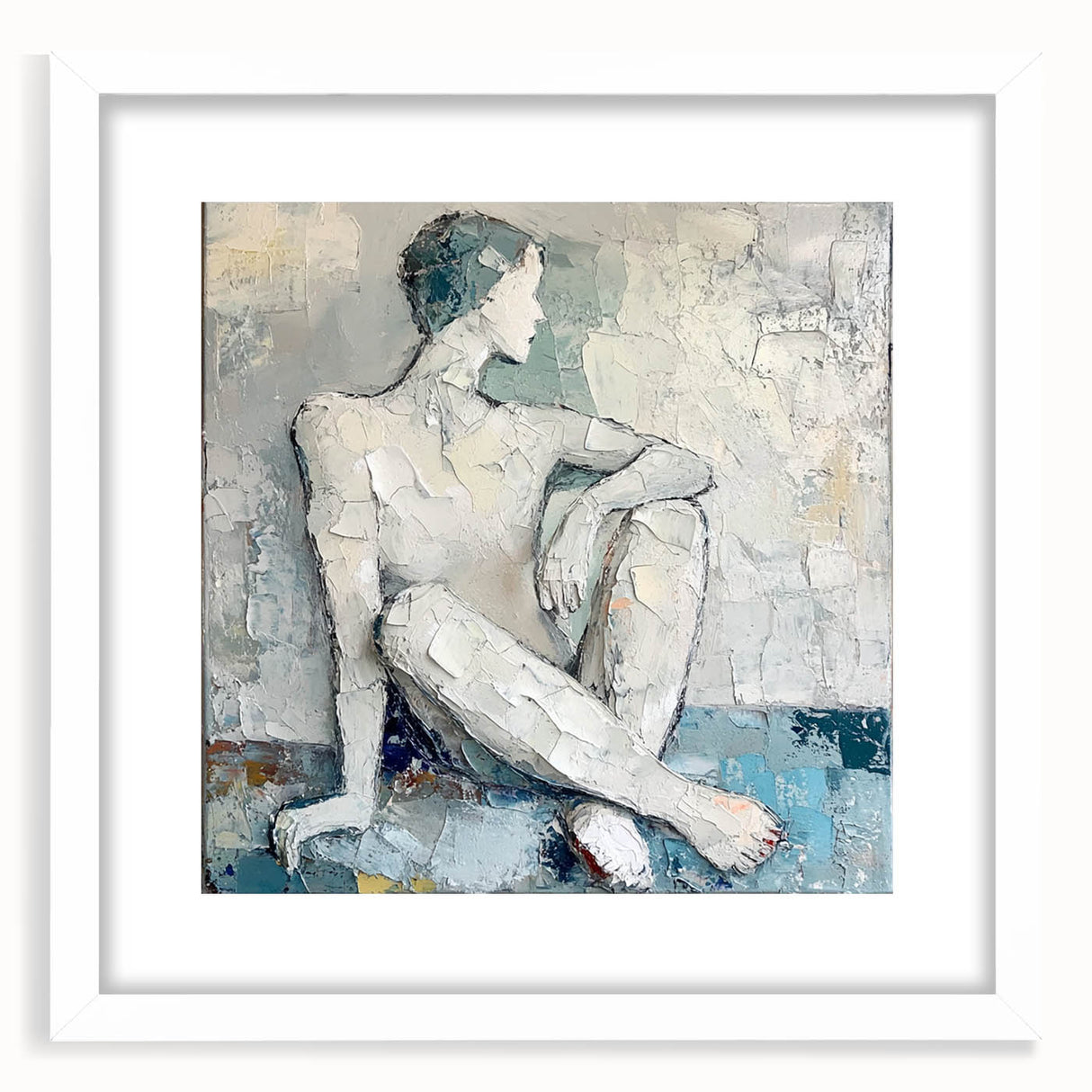 Textured Abstract Figurative Wall Art – Serene Human Form
