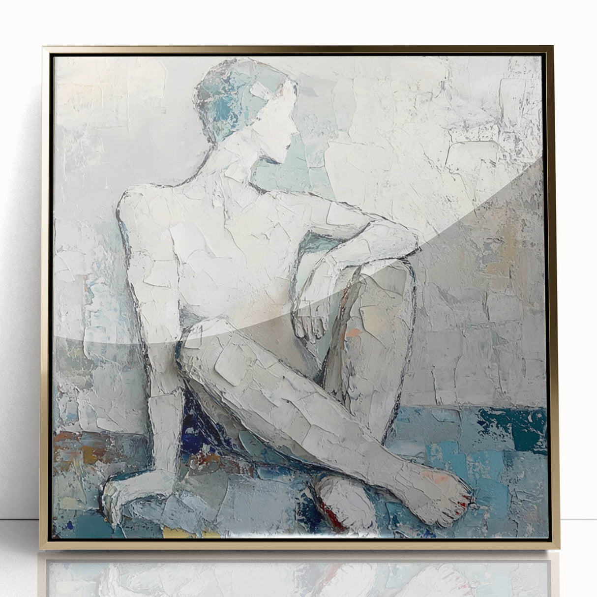 Textured Abstract Figurative Wall Art – Serene Human Form