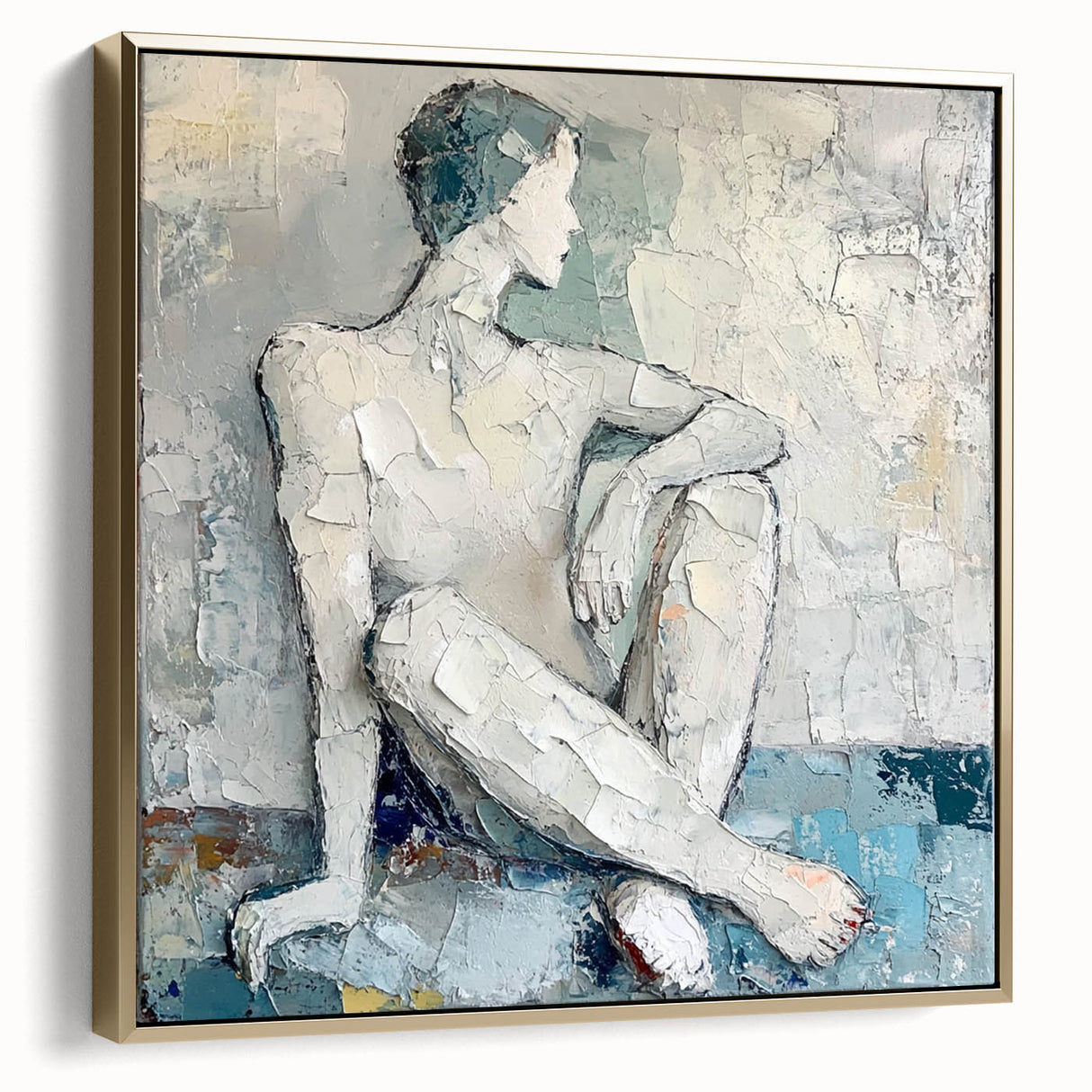Textured Abstract Figurative Wall Art – Serene Human Form