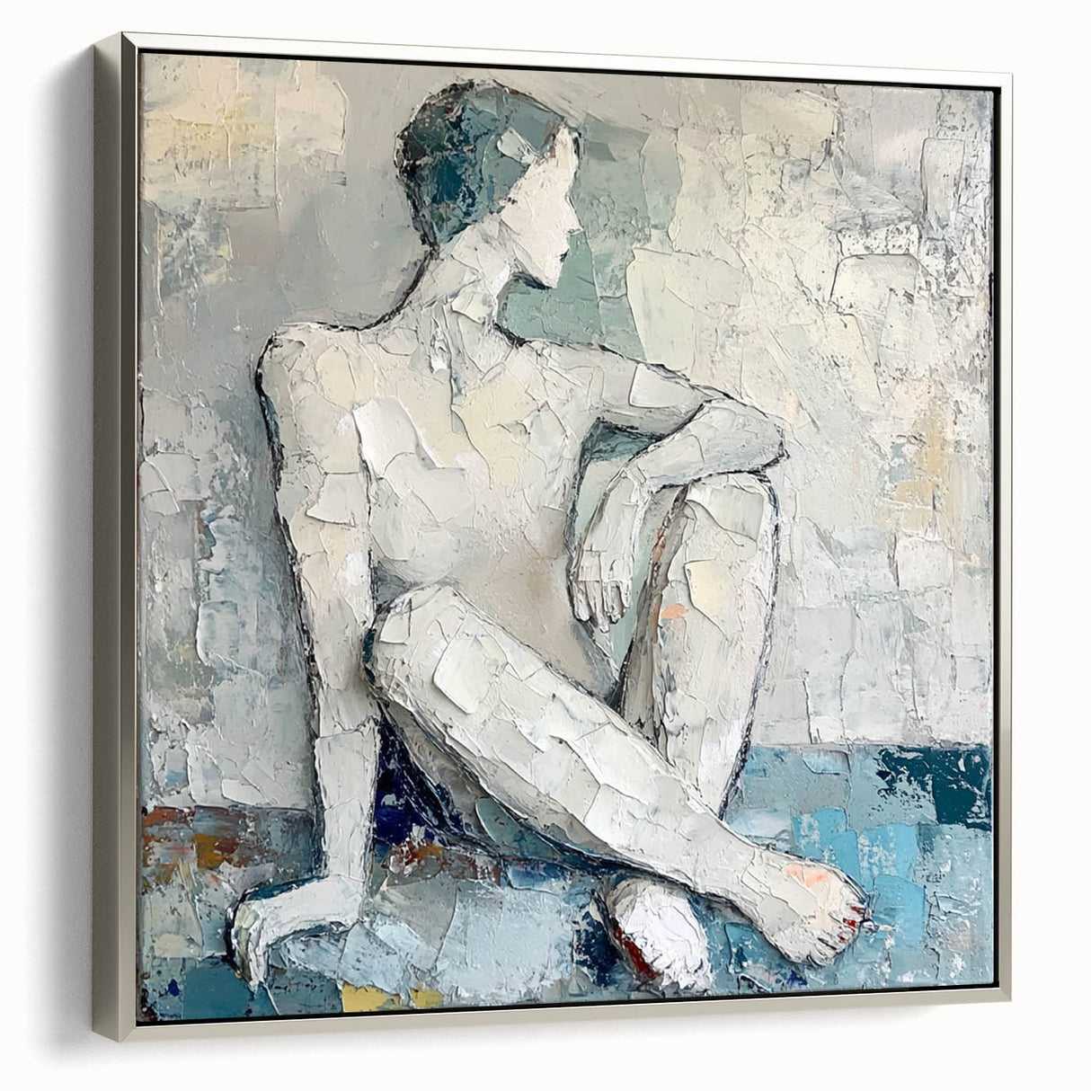 Textured Abstract Figurative Wall Art – Serene Human Form