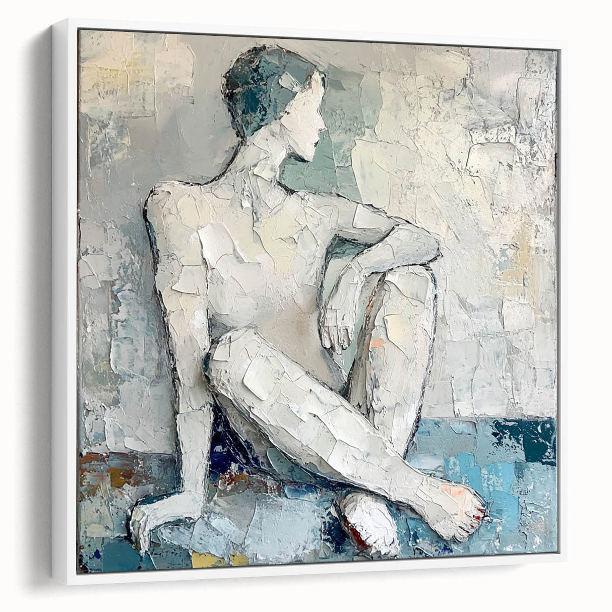 Textured Abstract Figurative Wall Art – Serene Human Form
