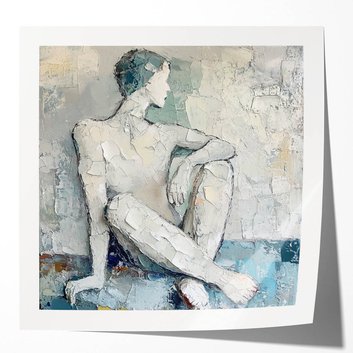 Textured Abstract Figurative Wall Art – Serene Human Form