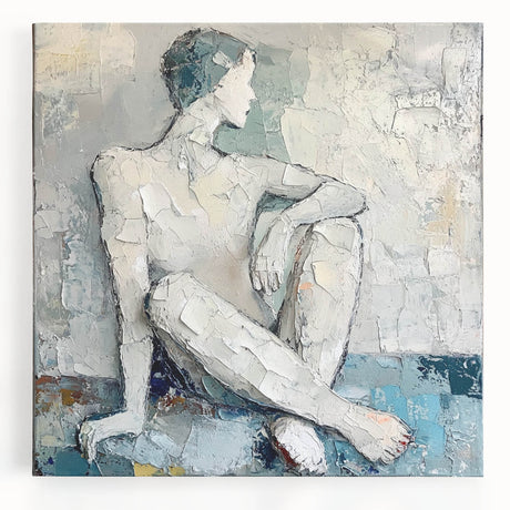 Textured Abstract Figurative Wall Art – Serene Human Form