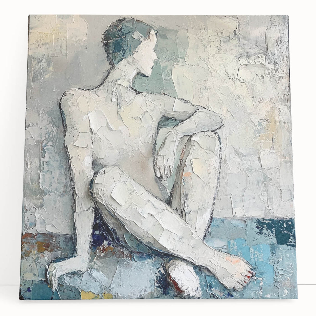 Textured Abstract Figurative Wall Art – Serene Human Form