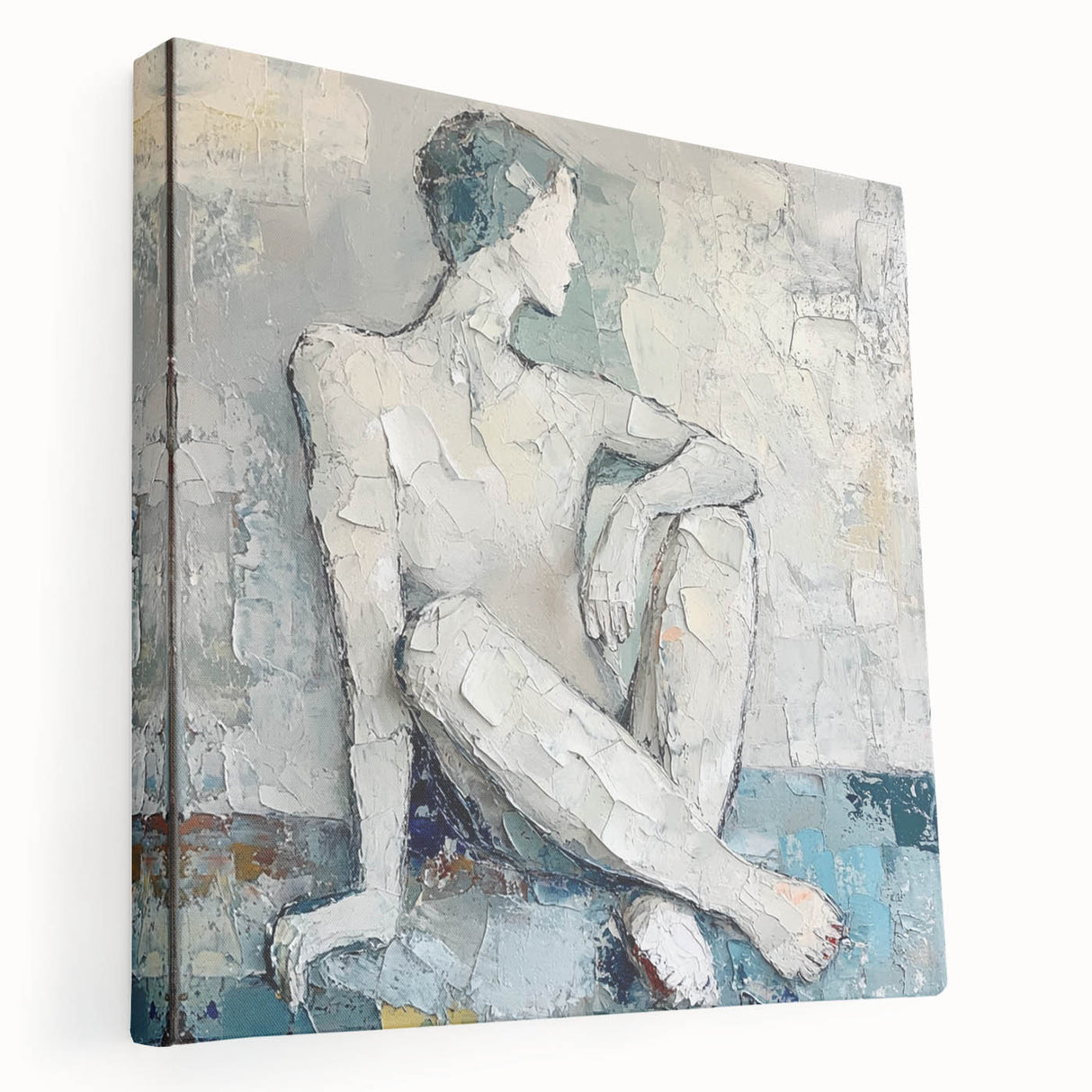 Textured Abstract Figurative Wall Art – Serene Human Form