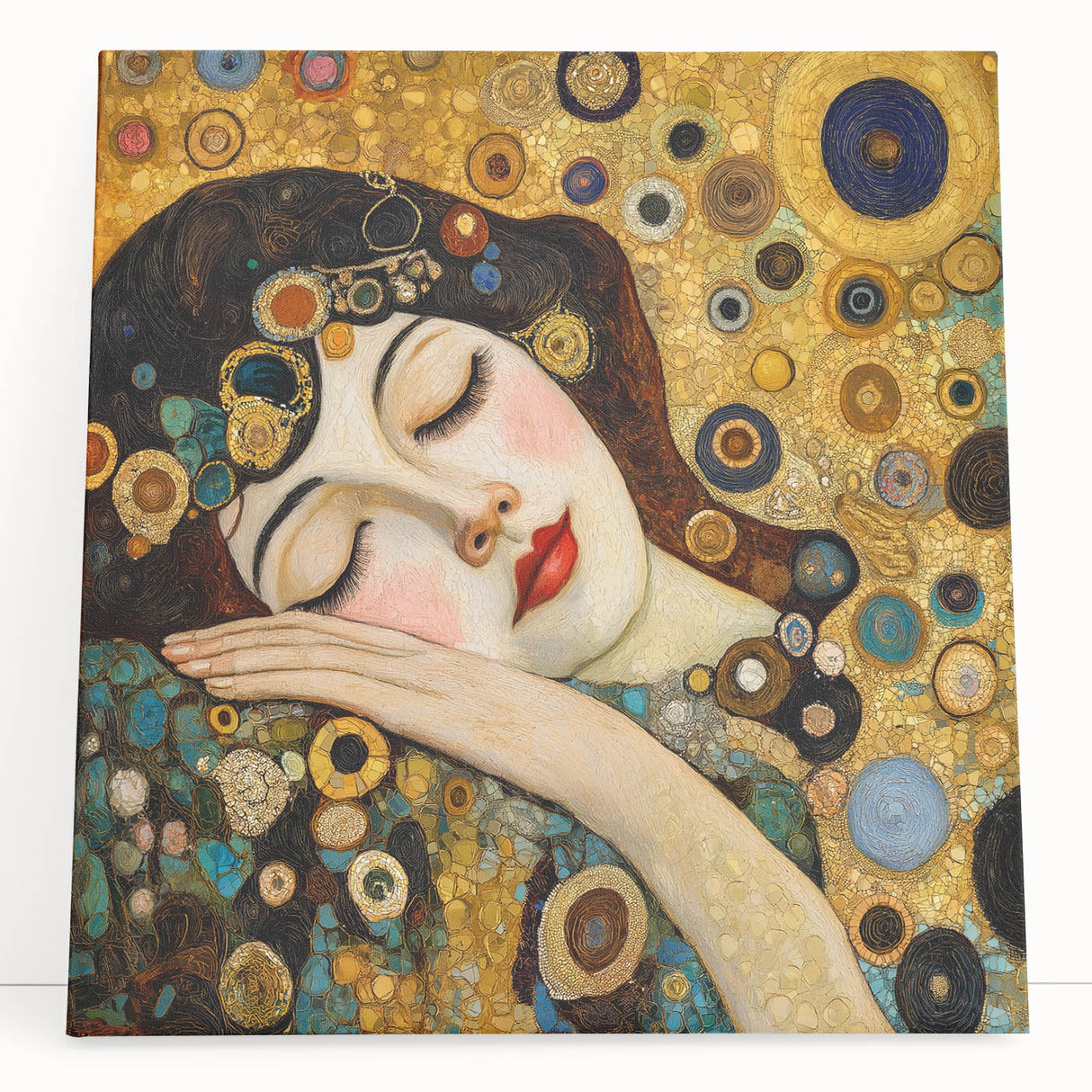 Elegant Abstract Figurative Wall Art – Gold Dreamscape