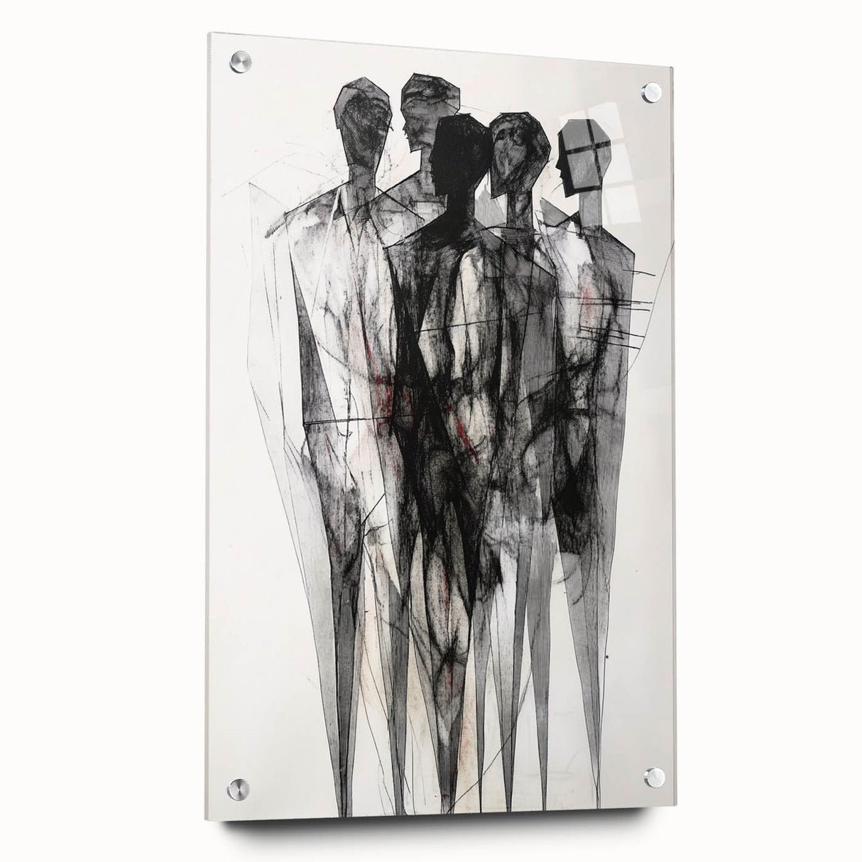 Abstract Figurative Wall Art – Mysterious Human Silhouettes