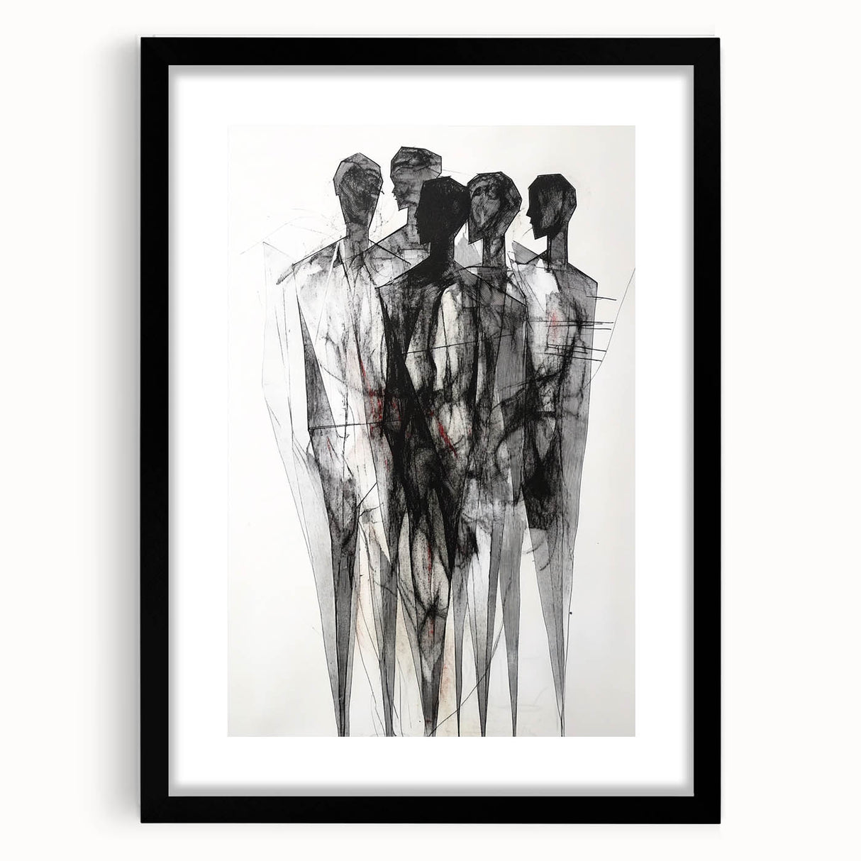 Abstract Figurative Wall Art – Mysterious Human Silhouettes