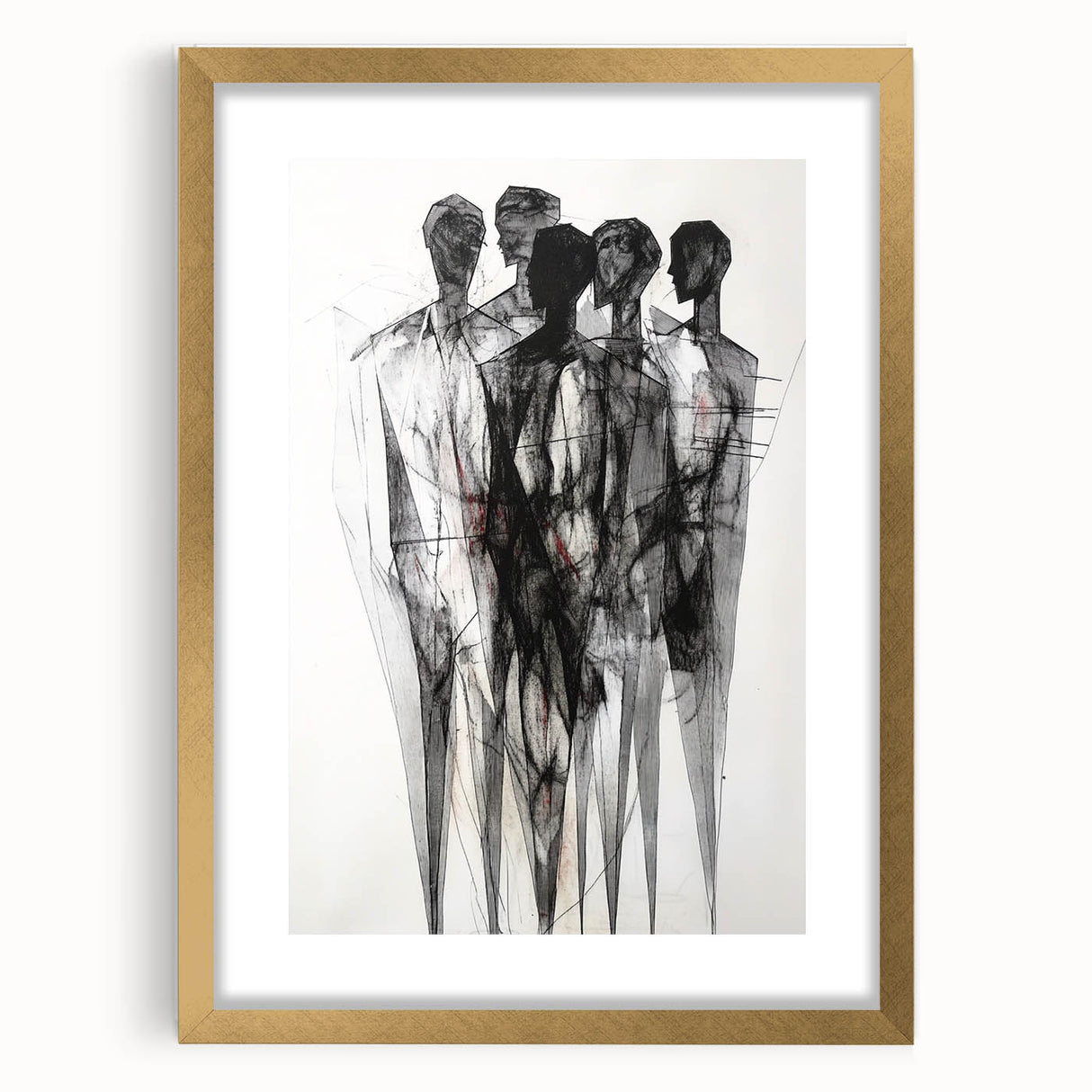 Abstract Figurative Wall Art – Mysterious Human Silhouettes