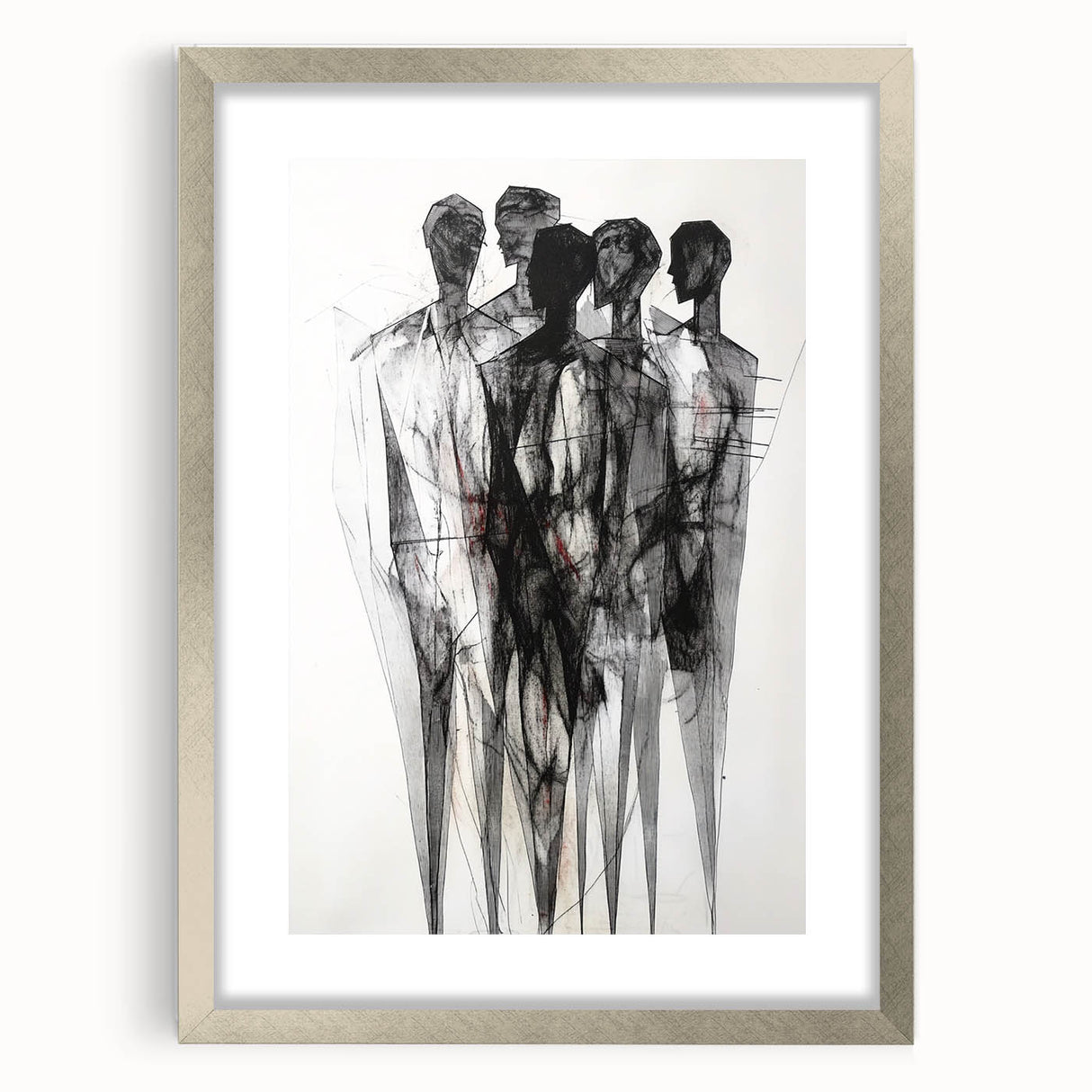 Abstract Figurative Wall Art – Mysterious Human Silhouettes
